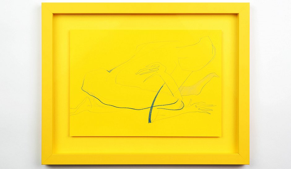 Uli Ap_Yellow Alien Animal Artificial Intelligence in Blue_Horizontal Embrace. Reclining_photo Gavin Wren_&copy;artist_2.2